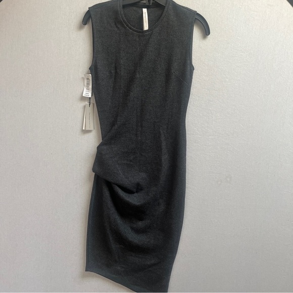 Babaton Dresses & Skirts - NWT Babaton Aritzia Notley Wool sleeveless ruched waisted dress Sz XXS